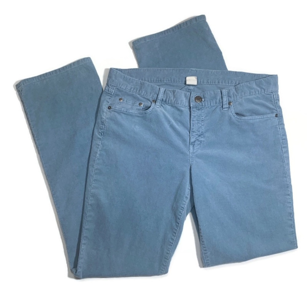 J. CREW toothpick corduroy pants / women's 31R / light blue favorite fit